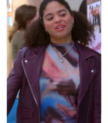 Maggie Deetz Electric Bloom S01 Burgundy Leather Jacket