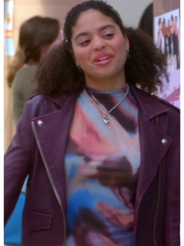 Maggie Deetz Electric Bloom S01 Burgundy Leather Jacket