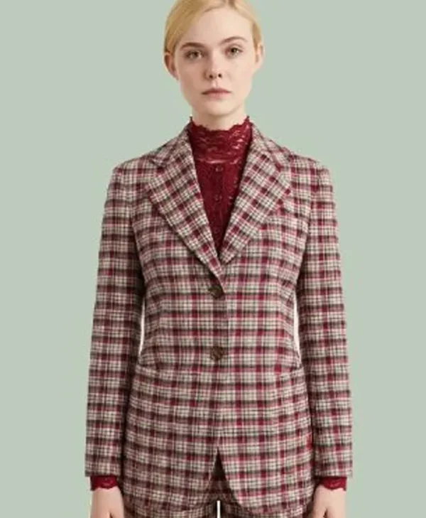 Margo’s Got Money Troubles Elle Fanning Plaid Blazer