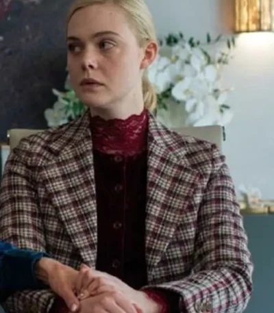 Margo’s Got Money Troubles Elle Fanning Plaid Blazer