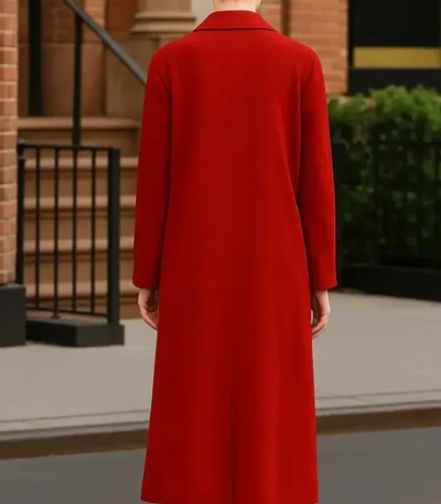 Margo’s Got Money Troubles Elle Fanning Red Coat