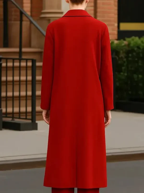 Margo’s Got Money Troubles Elle Fanning Red Coat