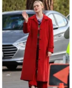 Margo’s Got Money Troubles Elle Fanning Red Coat