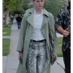 Margo’s Got Money Troubles Elle Fanning Sage Green Coat