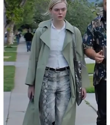 Margo’s Got Money Troubles Elle Fanning Sage Green Coat