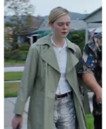 Margo’s Got Money Troubles Elle Fanning Sage Green Coat