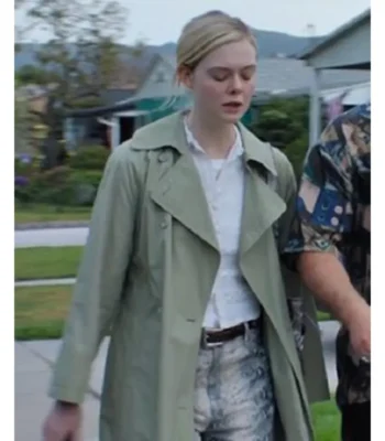 Margo’s Got Money Troubles Elle Fanning Sage Green Coat