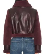 Marshals Maddie Burgundy Shearling Leather Jacket