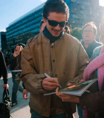 Marty Supreme Timothee Chalamet Khaki Jacket