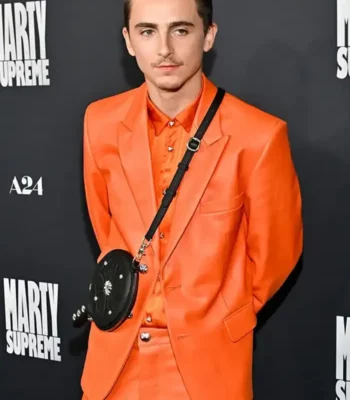 Marty Supreme Timothee Chalamet Orange Blazer
