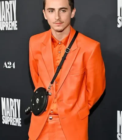 Marty Supreme Timothee Chalamet Orange Blazer