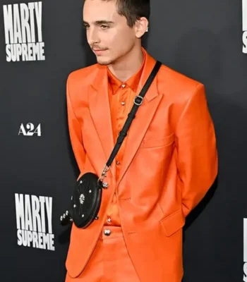 Marty Supreme Timothee Chalamet Orange Blazer