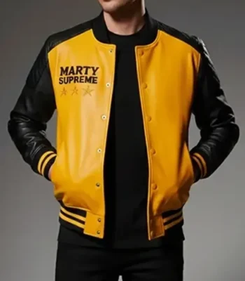 Marty Supreme Yellow and Black Bomber Jacket