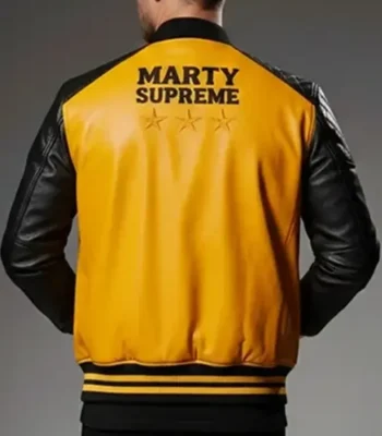 Marty Supreme Yellow and Black Bomber Jacket
