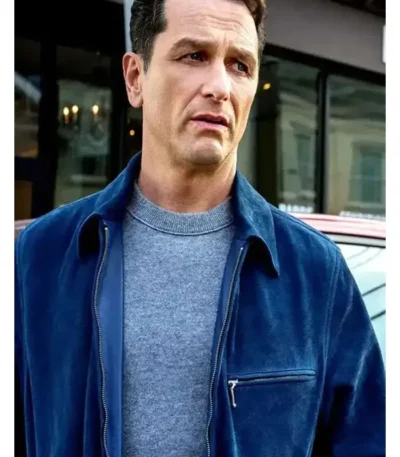 Matthew Rhys The Beast in Me S01 Blue Suede Jacket