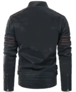 Men’s Pegasus Black Leather Cafe Racer Jacket
