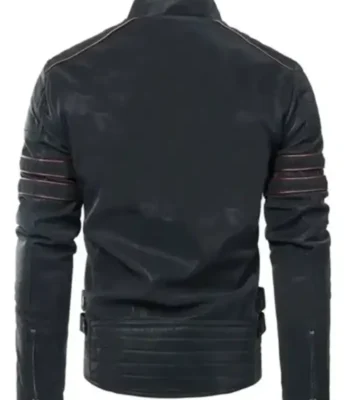Men’s Pegasus Black Leather Cafe Racer Jacket
