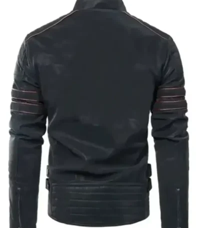 Men’s Pegasus Black Leather Cafe Racer Jacket