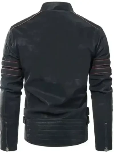 Men’s Pegasus Black Leather Cafe Racer Jacket