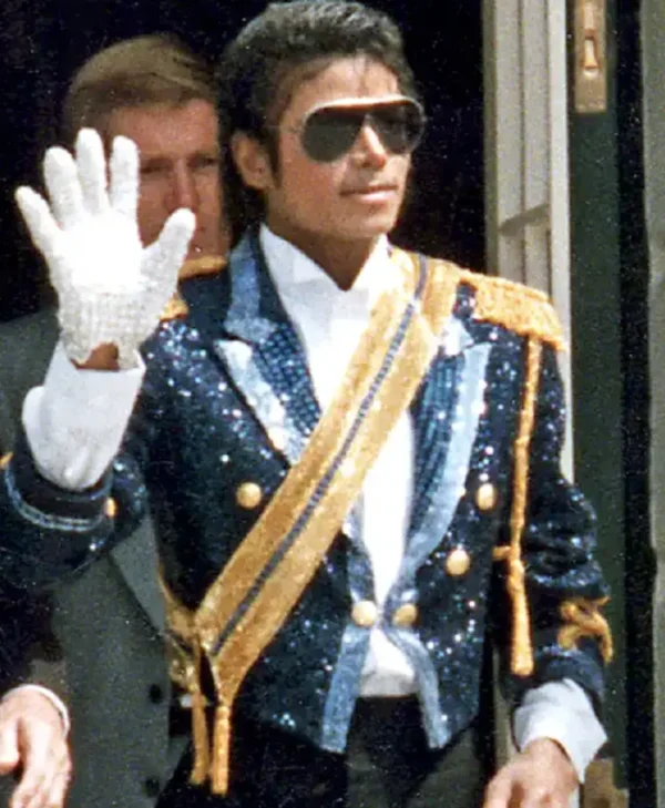 Michael Jaafar Jackson Blue Sequin Jacket