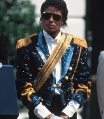 Michael Jaafar Jackson Blue Sequin Jacket