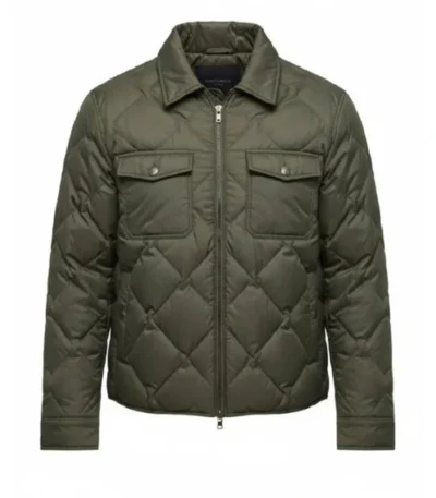 Michele Morrone The Housemaid Green Quilted Jacket