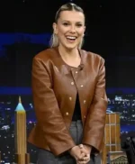Millie Bobby Brown The Tonight Show Leather Jacket