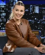 Millie Bobby Brown The Tonight Show Leather Jacket