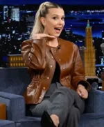 Millie Bobby Brown The Tonight Show Leather Jacket
