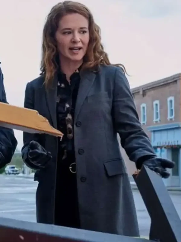 Mistletoe Murders Emily Lane Grey Trench Coat
