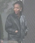 Naomi Ackie Clayface Black Leather Jacket
