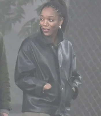 Naomi Ackie Clayface Black Leather Jacket