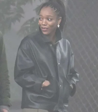 Naomi Ackie Clayface Black Leather Jacket