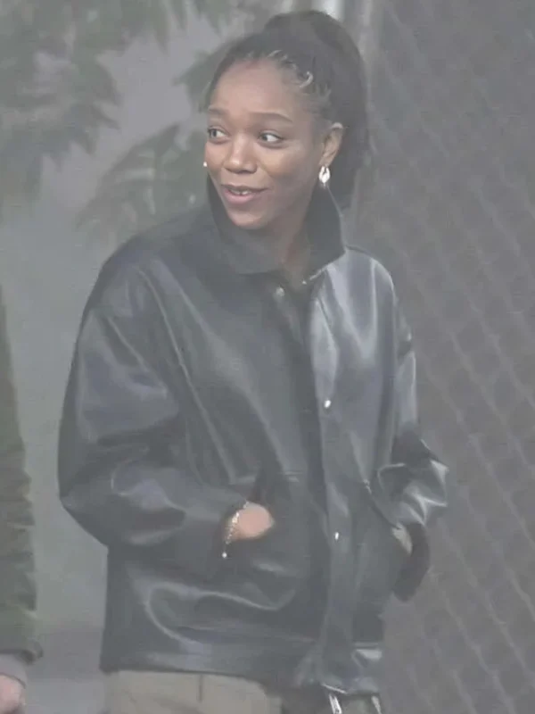Naomi Ackie Clayface Black Leather Jacket