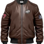 Nas Brown Stegaro Bomber Leather Jacket
