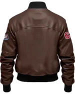Nas Brown Stegaro Bomber Leather Jacket