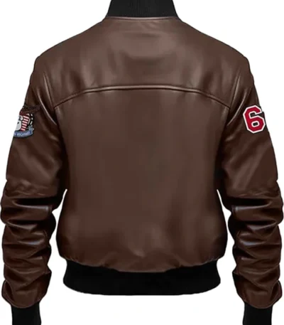 Nas Brown Stegaro Bomber Leather Jacket