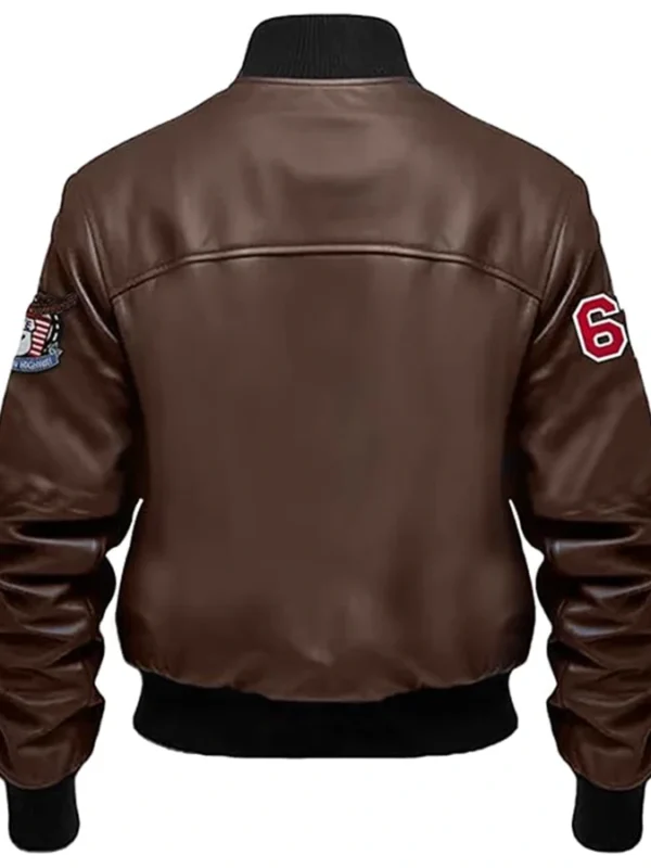 Nas Brown Stegaro Bomber Leather Jacket