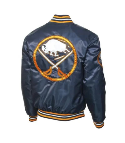 Buffalo Sabres Navy Blue/Gold Satin Jacket