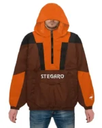 Nick Stegaro Orange And Brown Hooded Jacket