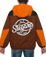 Nick Stegaro Orange And Brown Hooded Jacket