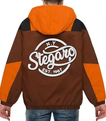 Nick Stegaro Orange And Brown Hooded Jacket