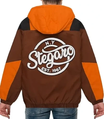 Nick Stegaro Orange And Brown Hooded Jacket