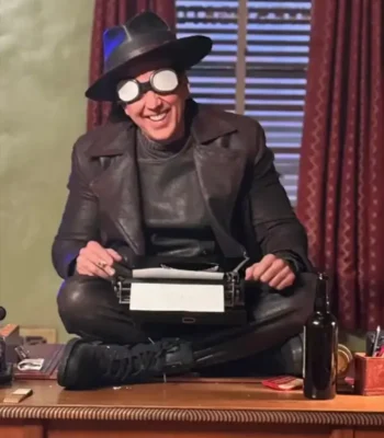 Nicolas Cage Spider Noir Brown Leather Coat