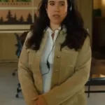 Nicole Power Hudson and Rex Suede Leather Jacket