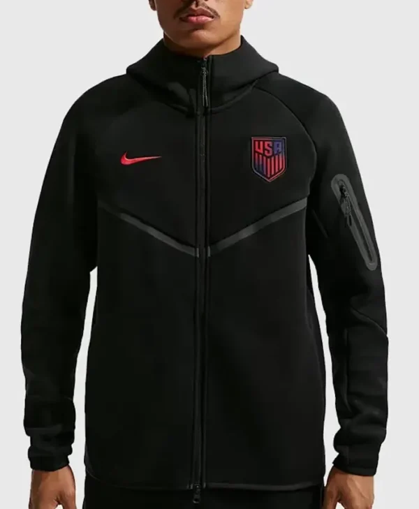 Nike USA Soccer Tech Black Fleece Hooded Jacket