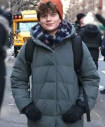 Noah Benson Law and Order SVU S26 Grey Puffer Coat