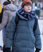 Noah Benson Law and Order SVU S26 Grey Puffer Coat