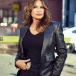 Olivia Benson Law and Order SVU S26 Black Leather Blazer