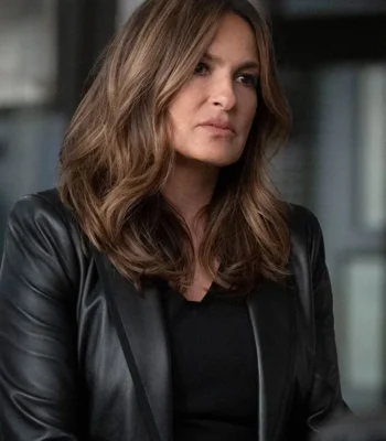 Olivia Benson Law and Order SVU S26 Black Leather Blazer